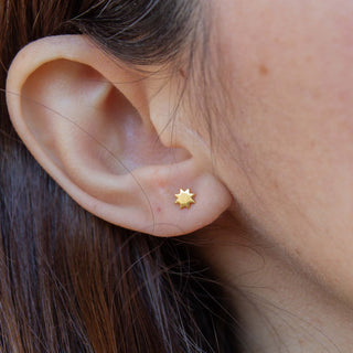 Sunburst Stud Earrings Gold Vermeil picothestore
