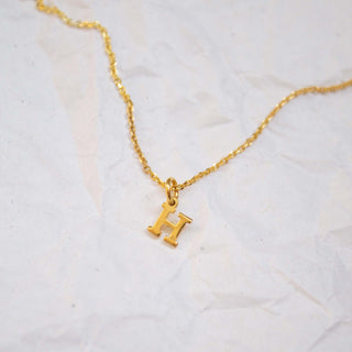 Tiny Letter Necklace Solid Gold picothestore