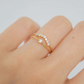 Tiny Solitaire Ring Solid Gold picothestore